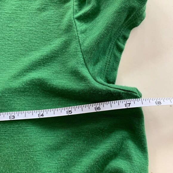 Anthropologie Deletta Green High Low Short Sleeve Blouse - Picture 6 of 7